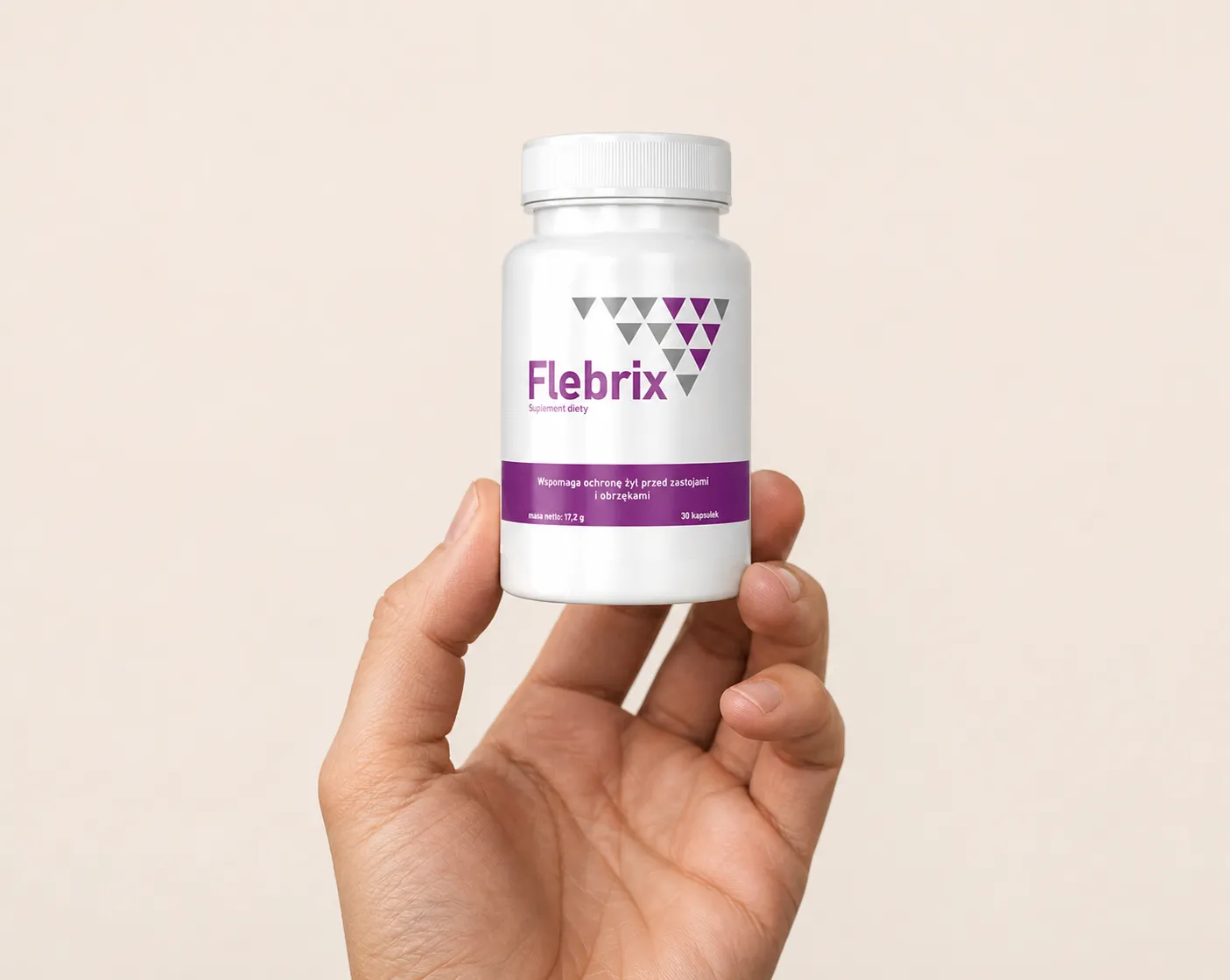 Flebrix — opakowanie w dłoni