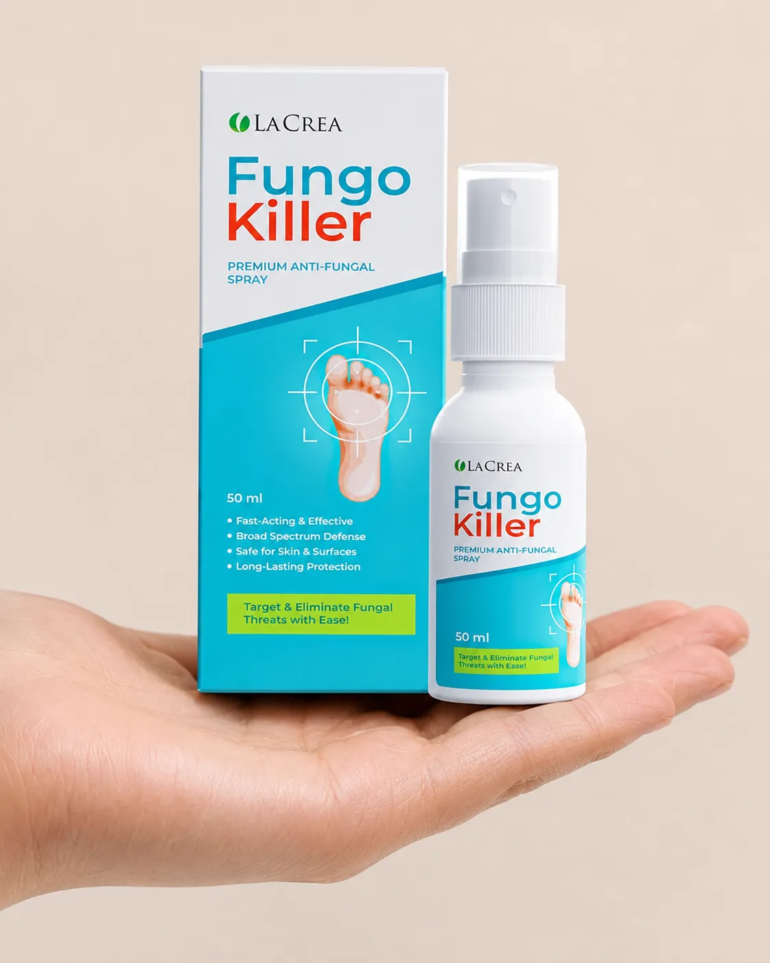 Fungokiller — opakowanie w dłoni