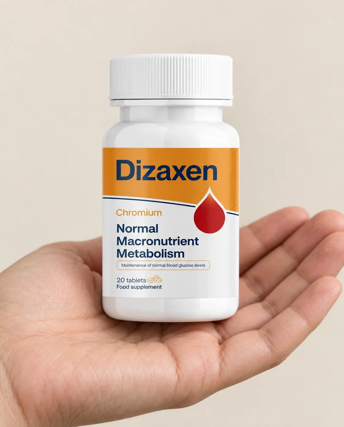 DIZAXEN — opakowanie w dłoni