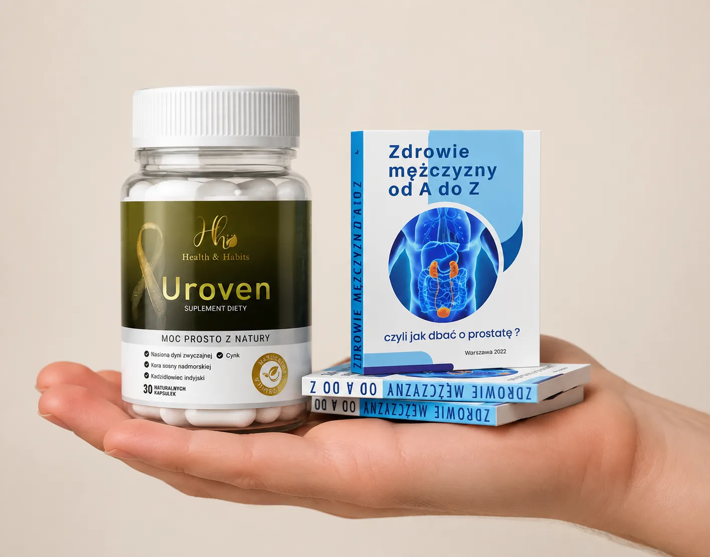 Uroven — opakowanie w dłoni